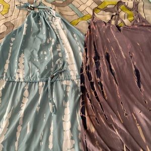 2 Tye Dye Maxi Summer Dresses Size M